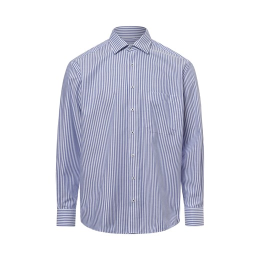 Eterna Comfort Fit Męska koszula biznesowa - non-iron Mężczyźni Comfort Fit Bawełna granatowy w paski ze sklepu vangraaf w kategorii Koszule męskie - zdjęcie 179416341