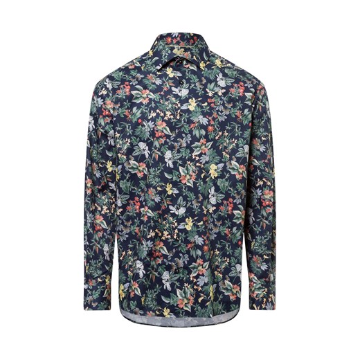 Eterna Comfort Fit Męska koszula biznesowa - non-iron Mężczyźni Comfort Fit Bawełna granatowy wzorzysty ze sklepu vangraaf w kategorii Koszule męskie - zdjęcie 179416343