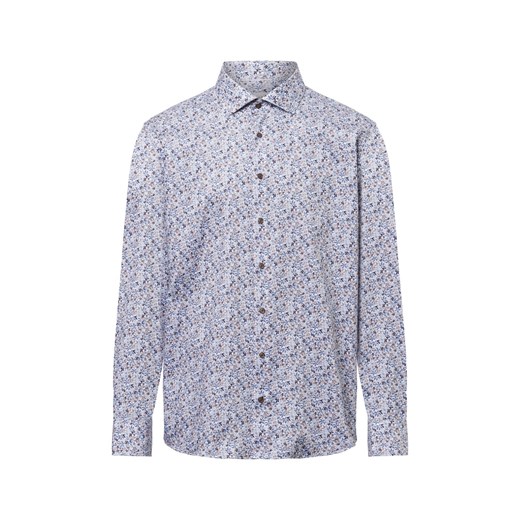Eterna Comfort Fit Męska koszula biznesowa - non-iron Mężczyźni Comfort Fit Bawełna niebieski wzorzysty ze sklepu vangraaf w kategorii Koszule męskie - zdjęcie 179416344