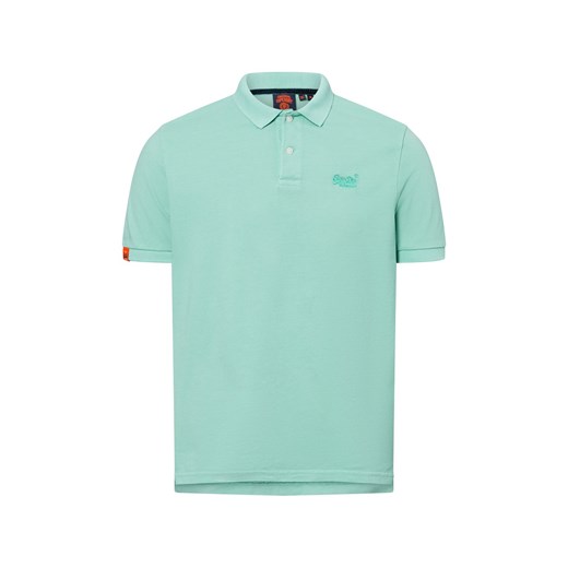 Superdry Męska koszulka polo Mężczyźni Bawełna miętowy jednolity ze sklepu vangraaf w kategorii T-shirty męskie - zdjęcie 179416352