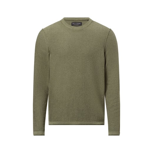 Marc O'Polo Sweter z zawartością lnu Mężczyźni Bawełna trzcinowy marmurkowy ze sklepu vangraaf w kategorii Swetry męskie - zdjęcie 179416353
