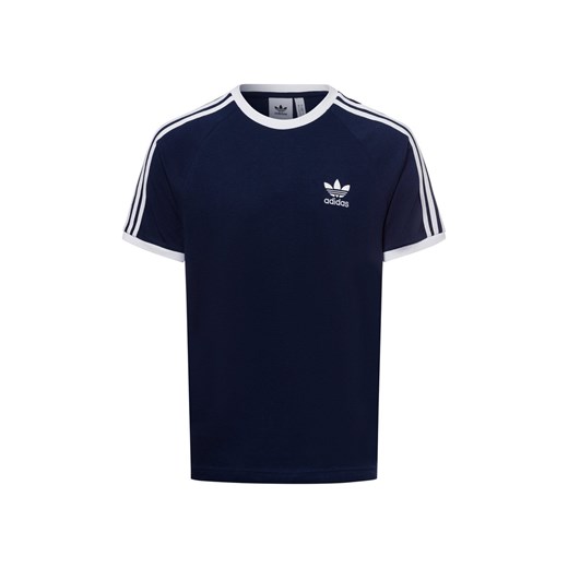 adidas Originals Koszulka męska - koszulka z 3 paskami Mężczyźni Bawełna granatowy jednolity ze sklepu vangraaf w kategorii T-shirty męskie - zdjęcie 179416360