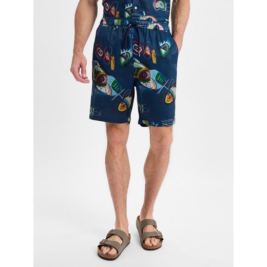 Scotch & Soda Szorty - Fave Mężczyźni Lyocell granatowy wzorzysty ze sklepu vangraaf w kategorii Spodenki męskie - zdjęcie 179416372