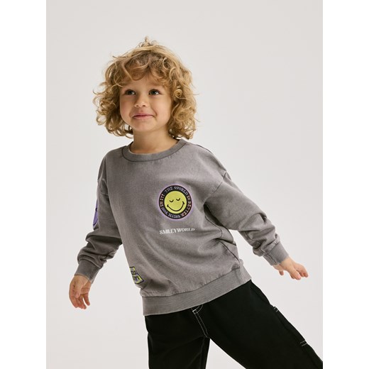 Reserved - Longsleeve SmileyWorld® - ciemnoszary ze sklepu Reserved w kategorii T-shirty chłopięce - zdjęcie 179417141