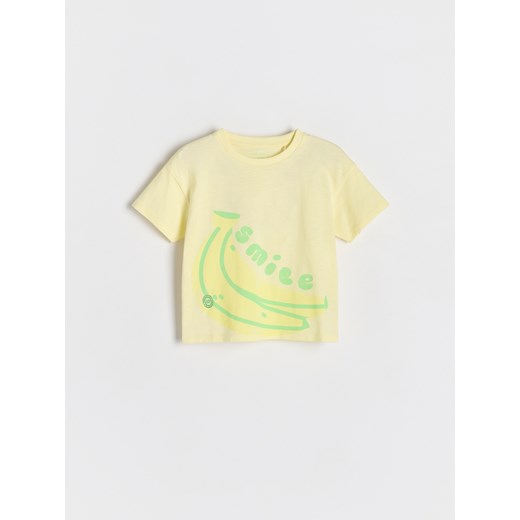 Reserved - T-shirt z nadrukiem - jasnożółty ze sklepu Reserved w kategorii T-shirty chłopięce - zdjęcie 179417200