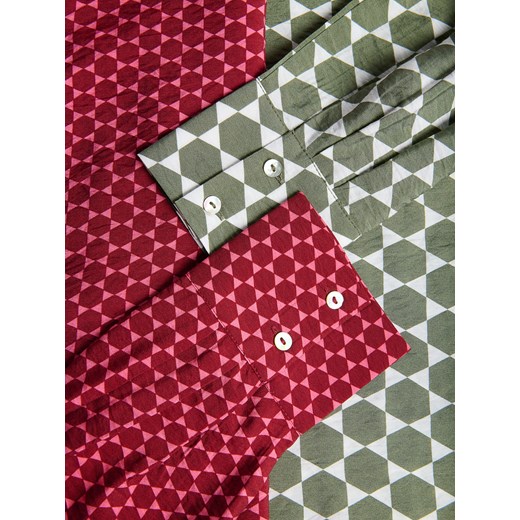 Reserved - Wzorzysta koszula w wiskozy - różowy Reserved XS Reserved