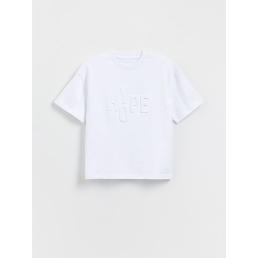 Reserved - T-shirt z aplikacją - złamana biel ze sklepu Reserved w kategorii T-shirty chłopięce - zdjęcie 179417813
