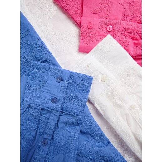 Reserved - Bawełniana koszula z haftem - jasnoniebieski Reserved M Reserved