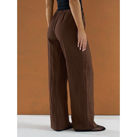 Sinsay - Spodnie z domieszką lnu - brązowy Sinsay XXS Sinsay