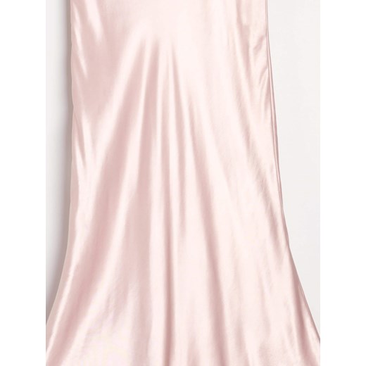 Sinsay - Gładka wiskozowa spódnica o satynowym wykończeniu - różowy Sinsay XXL Sinsay