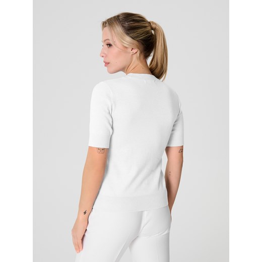 Bluzka damska Sinsay z okrągłym dekoltem biała 