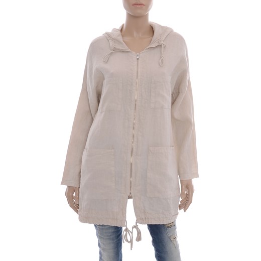 BLUZA 56-3048 BEIGE unisono bezowy kaptur