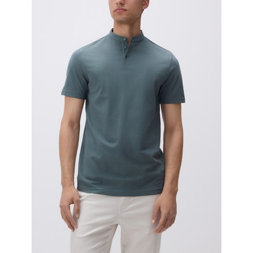 Reserved - Koszulka polo regular ze stójką - jasny zielony Reserved S Reserved