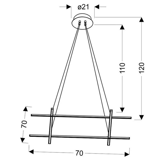 Srebrna nowoczesna lampa wisząca na linkach - M121-Fogo Lumes One Size Edinos.pl