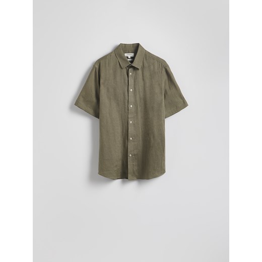 Reserved - Lniana koszula slim fit - zielony Reserved XL Reserved
