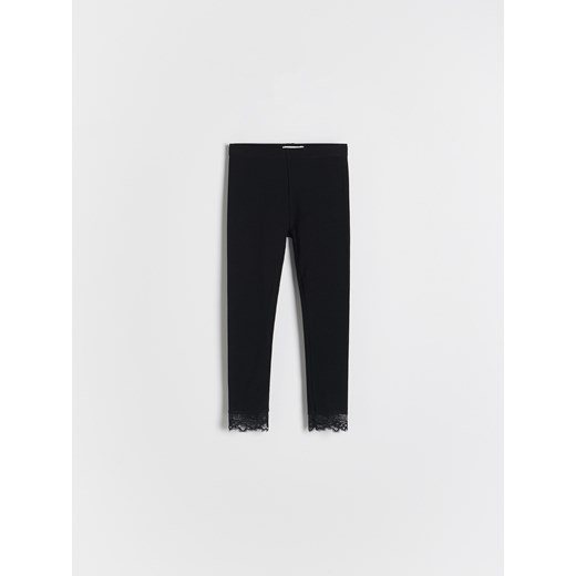 Reserved - Legginsy z koronkową wstawką - czarny ze sklepu Reserved w kategorii Spodnie dziewczęce - zdjęcie 179425720