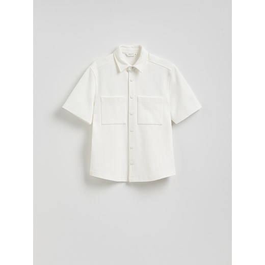 Reserved - Koszula regular z krótkim rękawem - złamana biel Reserved XL Reserved