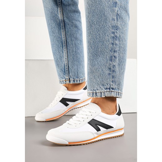 Białe Sneakersy Ozdobione Geometrycznym Wzorem Teroti ze sklepu born2be.pl w kategorii Buty sportowe damskie - zdjęcie 179426613