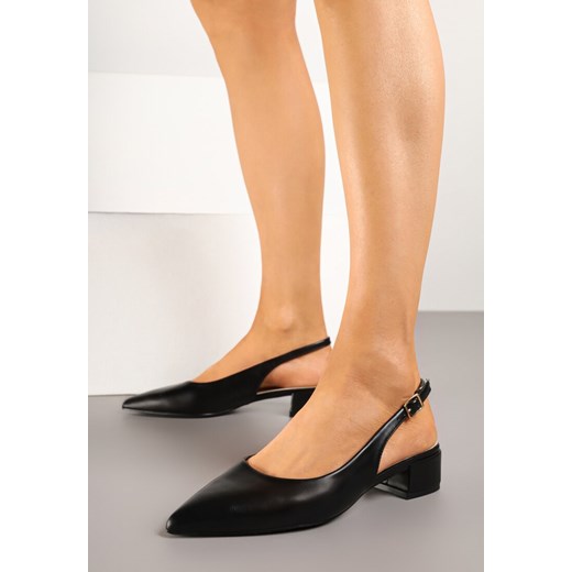 Czarne Sandały na Słupku Typu Slingback Odavine ze sklepu renee.pl w kategorii Czółenka - zdjęcie 179426990