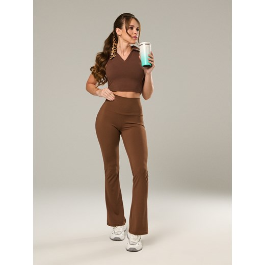 Sinsay - Spodnie z elastycznym pasem - brązowy Sinsay XL Sinsay
