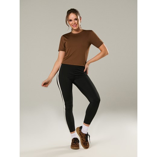 Sinsay - Koszulka Gym Hard - brązowy Sinsay XXS Sinsay