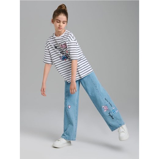 Sinsay - Jeansy Stitch - niebieski Sinsay 152 Sinsay