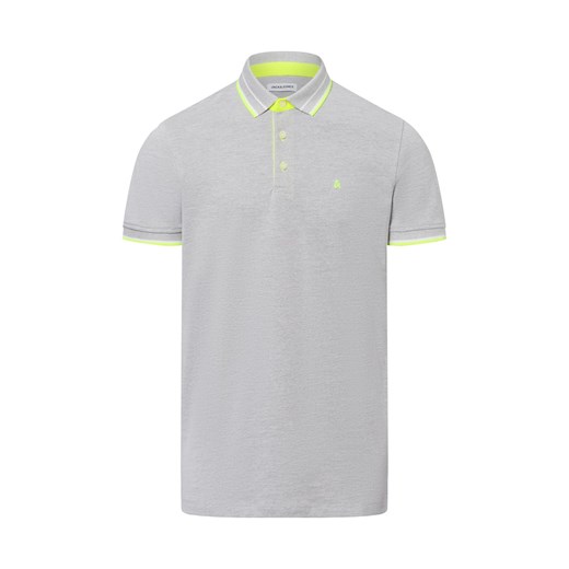 Jack & Jones Męska koszulka polo Mężczyźni Bawełna jasny szary jednolity ze sklepu vangraaf w kategorii T-shirty męskie - zdjęcie 179429774