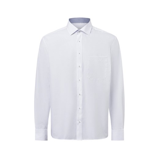 Eterna Comfort Fit Męska koszula biznesowa - non-iron Mężczyźni Comfort Fit Bawełna biały jednolity ze sklepu vangraaf w kategorii Koszule męskie - zdjęcie 179429783