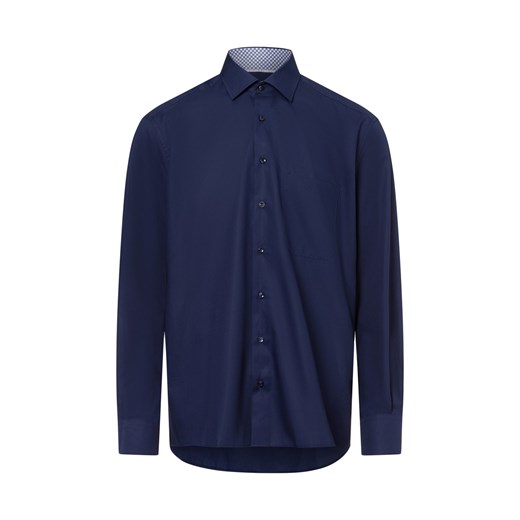 Eterna Comfort Fit Męska koszula biznesowa - non-iron Mężczyźni Comfort Fit Bawełna granatowy jednolity ze sklepu vangraaf w kategorii Koszule męskie - zdjęcie 179429784