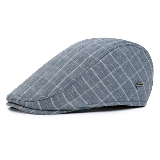 Lekki, Męski Kaszkiet Bawełniany - Pako Jeans - w Kratkę, Niebieski CPAPJNSKASZKIET101102 ze sklepu JegoSzafa.pl w kategorii Kaszkiety męskie - zdjęcie 179429832