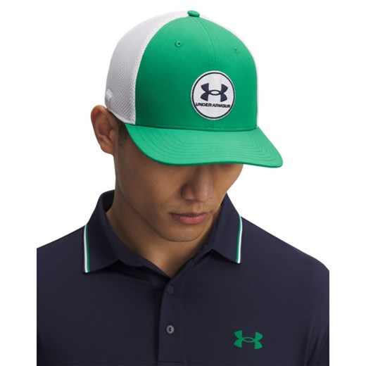 Męska czapka z daszkiem Under Armour M Iso-chill Drive Mid STR - zielona ze sklepu Sportstylestory.com w kategorii Czapki z daszkiem męskie - zdjęcie 179430190