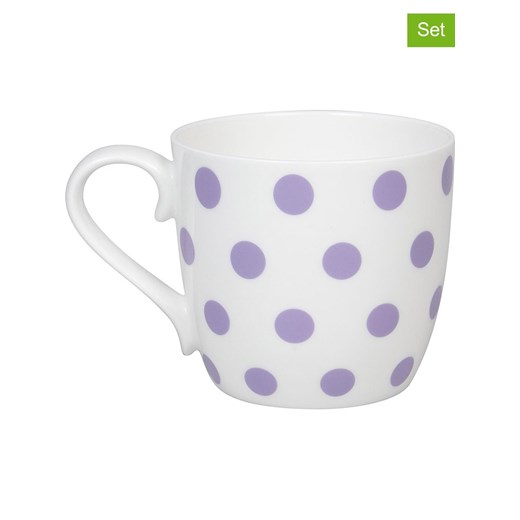 Könitz Kubki jumbo (2 szt.) &quot;Dots&quot; w kolorze biało-fioletowym - 425 ml ze sklepu Limango Polska w kategorii Kubki - zdjęcie 179431572