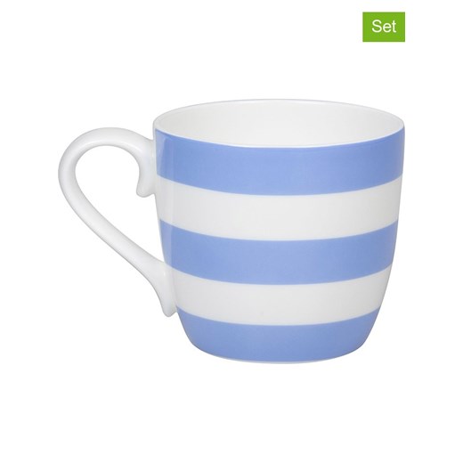 Könitz Kubki jumbo (2 szt.) &quot;Stripes&quot; w kolorze biało-niebieskim - 425 ml ze sklepu Limango Polska w kategorii Kubki - zdjęcie 179431582