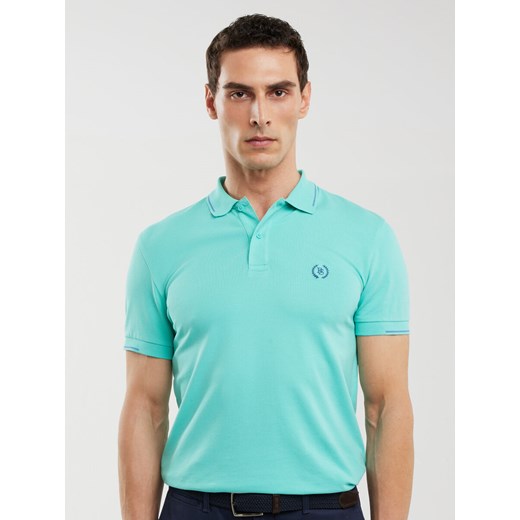 Koszulka męska polo turkusowa Polian 302 ze sklepu Big Star w kategorii T-shirty męskie - zdjęcie 179433533