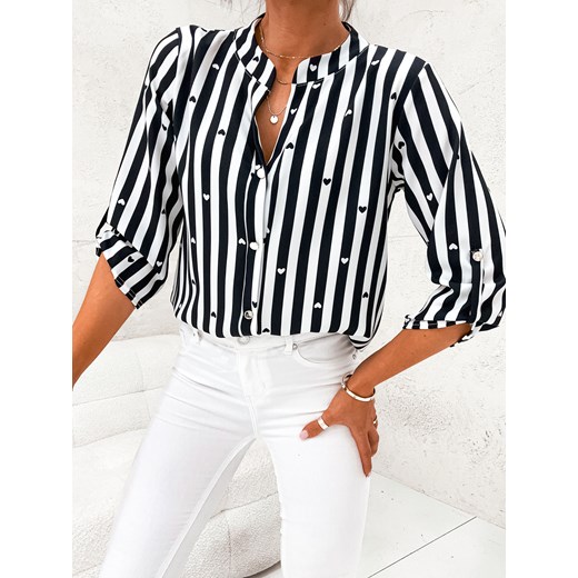 KOSZULA W PASKI I SERDUSZKA- CZARNA Olika M olika.com.pl