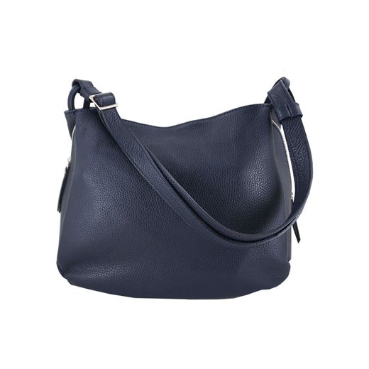 Torebka skórzana worek damska - Granatowa ze sklepu Barberinis w kategorii Torby Shopper bag - zdjęcie 179434380
