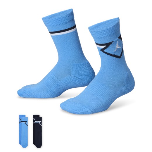 Klasyczne skarpety dla dużych dzieci Diamond High Jordan (2 pary) - Niebieski Jordan 5-7 Nike poland