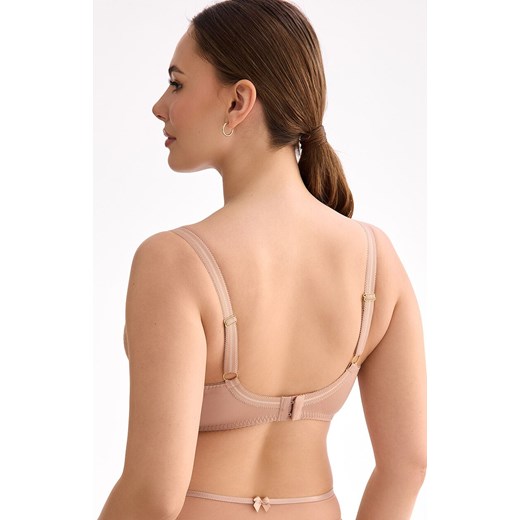 Biustonosz miękki soft typu plunge beżowy Rina B162, Kolor beżowy, Rozmiar 65E, Ewa Bien ze sklepu Intymna w kategorii Biustonosze - zdjęcie 179437150