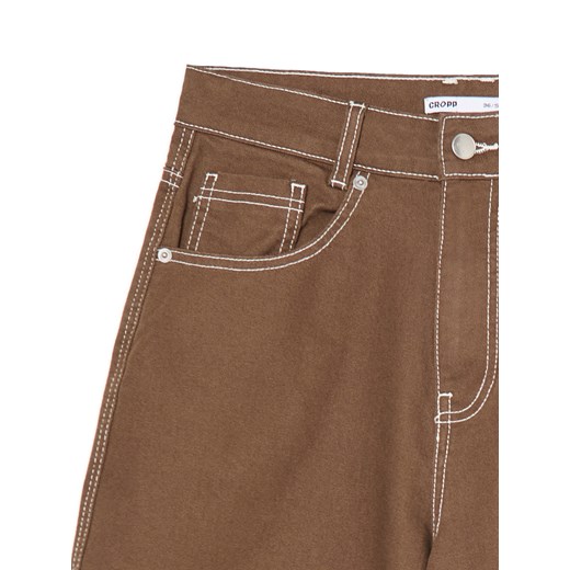 Cropp - Brązowe bermudy basic - fioletowy Cropp 38 Cropp