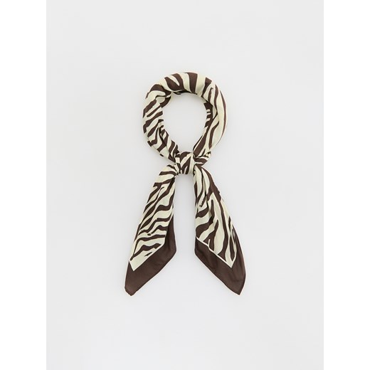 Reserved - Wzorzysta apaszka - ciemnobrązowy Reserved ONE SIZE Reserved