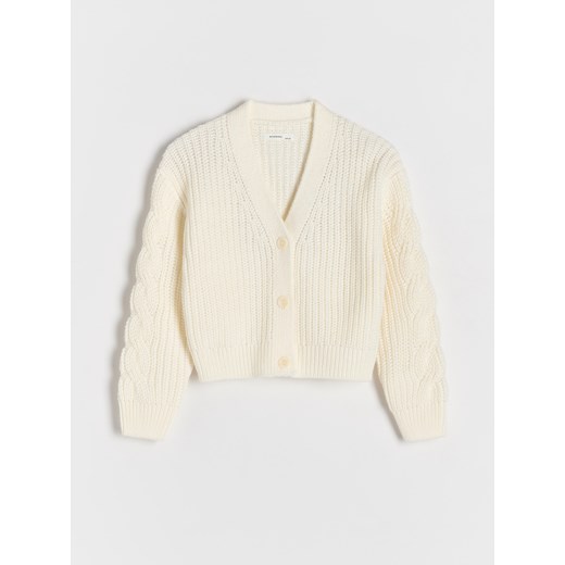 Reserved - Kardigan na guziki - złamana biel ze sklepu Reserved w kategorii Swetry dziewczęce - zdjęcie 179439610