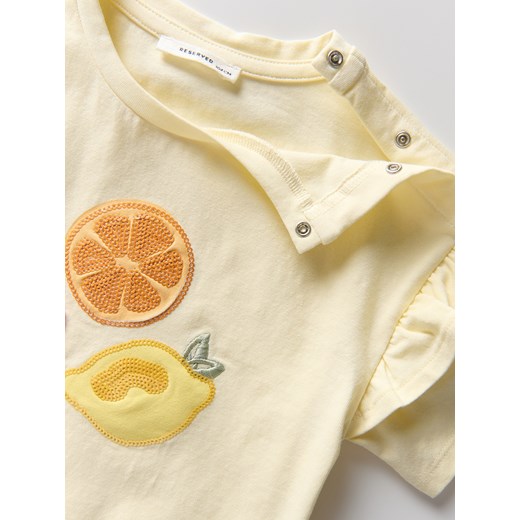 Reserved - Bluzka z aplikacją - jasnożółty Reserved 5-2 lata) Reserved