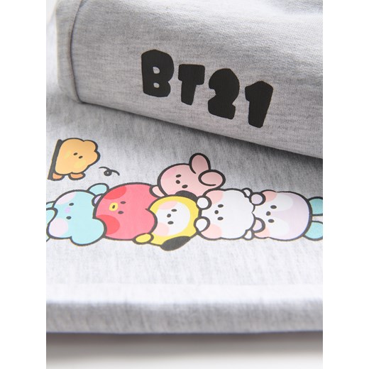 Reserved - Szorty z nadrukiem BT21 - jasnoszary Reserved 140 (9 lat) Reserved