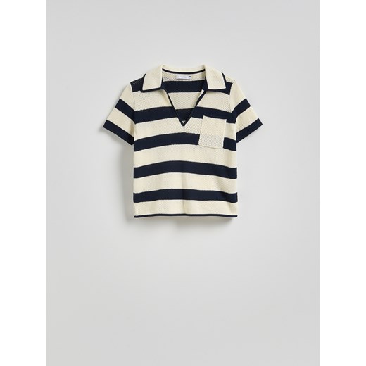 Reserved - Bawełniana bluzka polo - wielobarwny Reserved L Reserved