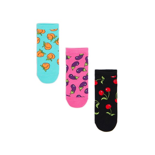 Cropp - 3 pack skarpet z owocowym motywem - wielobarwny ze sklepu Cropp w kategorii Skarpetki męskie - zdjęcie 179443610
