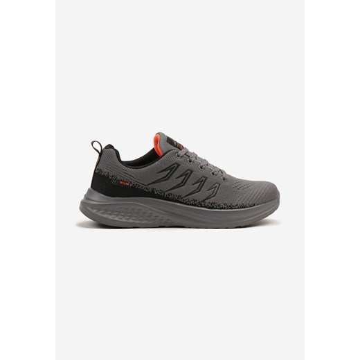 Jasnoszare Buty Sportowe Sneakersy z Geometrycznym Wzorem Odalise ze sklepu born2be.pl w kategorii Buty sportowe męskie - zdjęcie 179444320