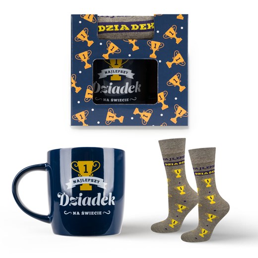 Zestaw Skarpetki Najlepszy Dziadek + Kubek ze sklepu Sklep SOXO w kategorii Skarpetki męskie - zdjęcie 179446144