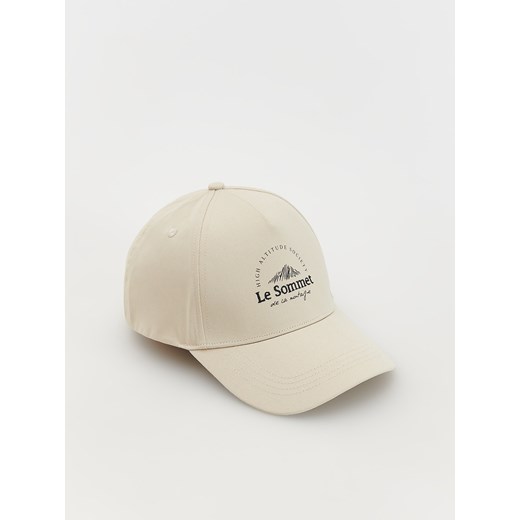 Reserved - Czapka baseball z haftem - beżowy ze sklepu Reserved w kategorii Czapki z daszkiem męskie - zdjęcie 179446751