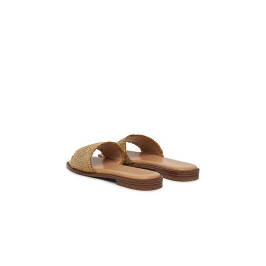 Klapki damskie DeeZee beżowe bez zapięcia płaskie na lato 