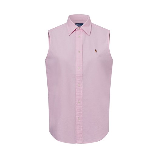Polo Ralph Lauren Damska bluzka koszulowa Kobiety Bawełna różowy jednolity ze sklepu vangraaf w kategorii Bluzki damskie - zdjęcie 179452181